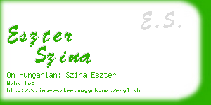 eszter szina business card